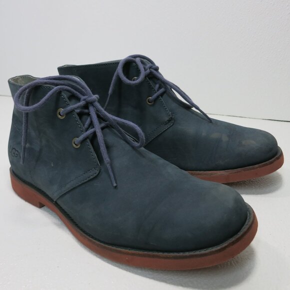 UGG Australia Blue Nubuck Leather Chukka Ankle Boots Men's # 1002389 Sz 8.5 - Picture 1 of 6